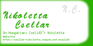 nikoletta csellar business card